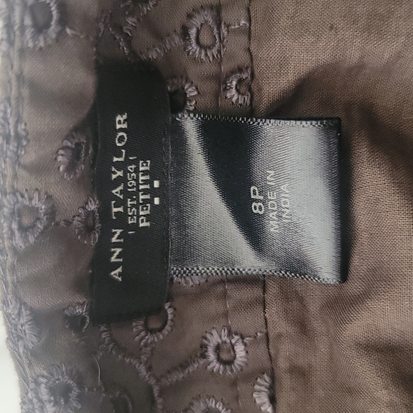 Ann Taylor Brown eyelet skirt - Picture 2 of 3